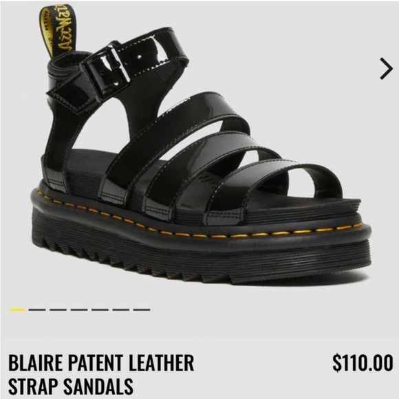 DR MARTENS AIR WAIR BLAIRE PATENT LEATHER STRAP SANDALS Size 9 NWT - Picture 5 of 16